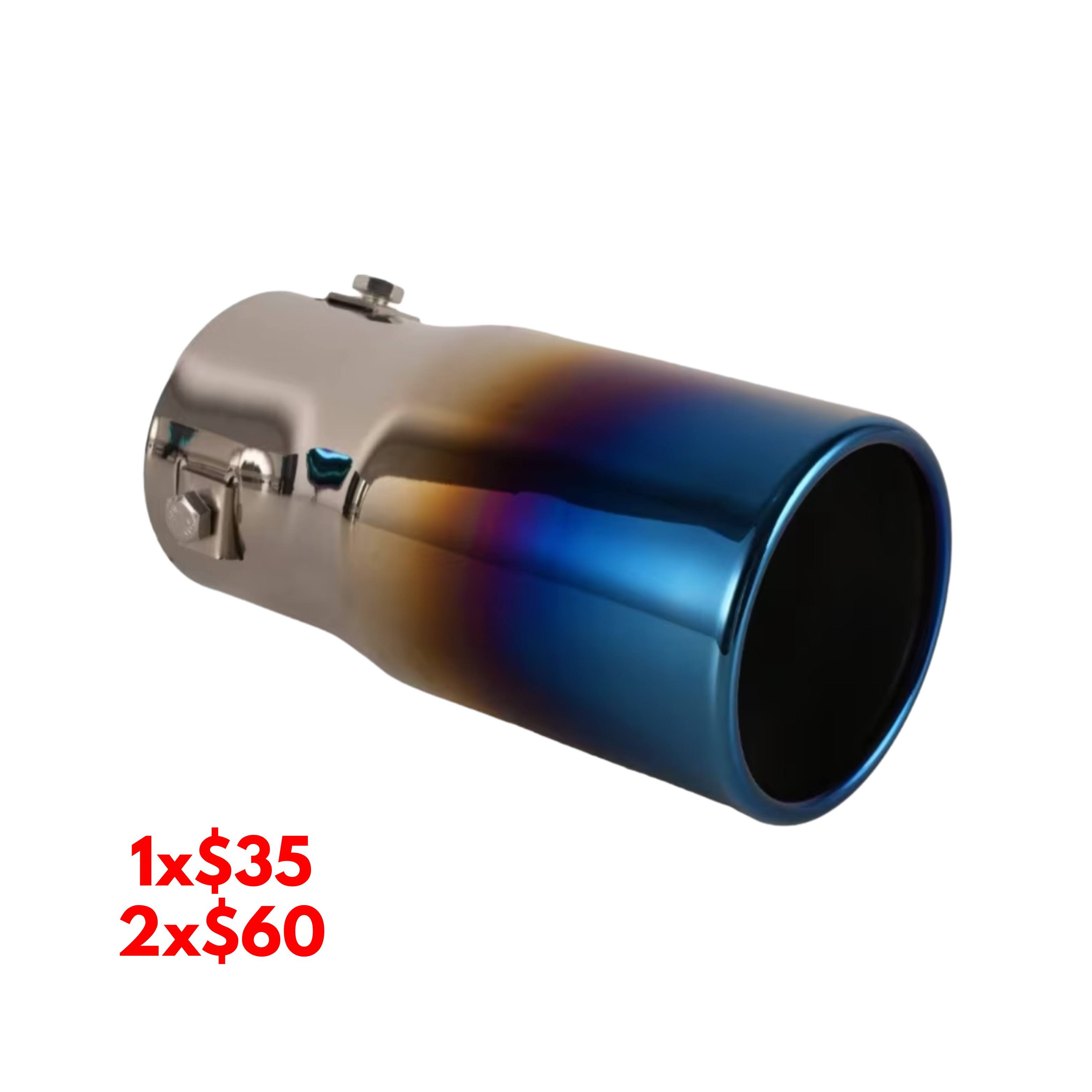 Colita / Exhaust Tip Universal 2.5" - Silver/Multicolor