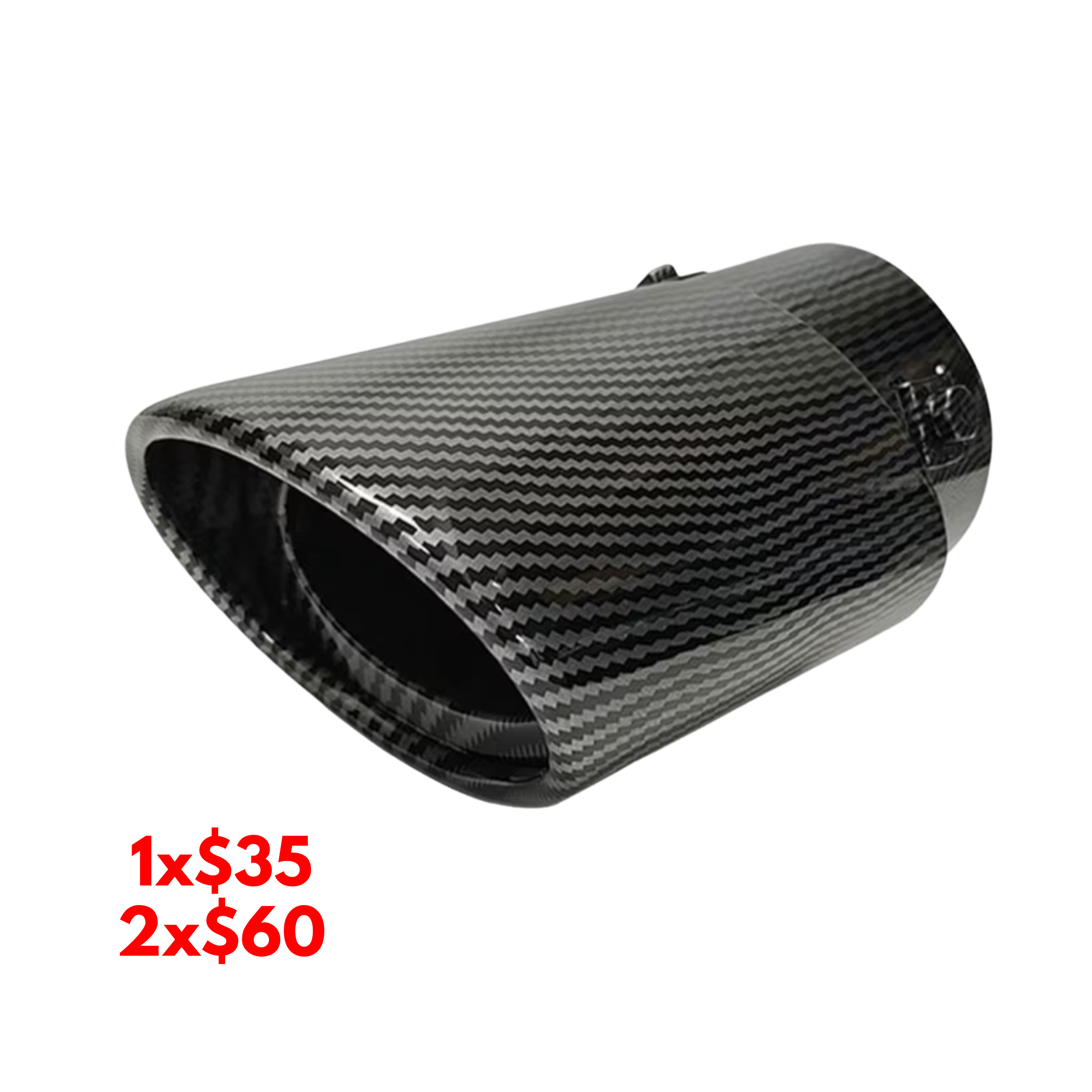 Colita / Exhaust Tip Universal 2.5" - Carbon Oval